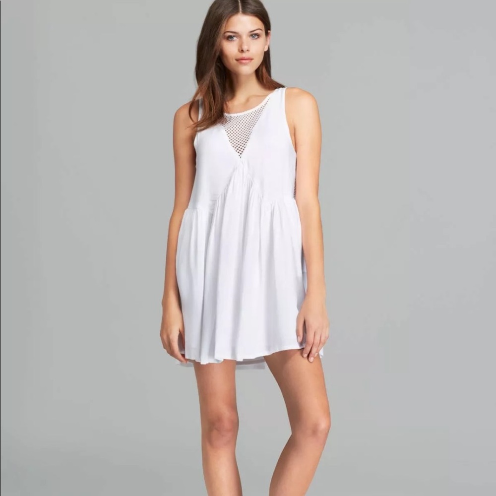Minkpink Women's White Mesh Panel Dress